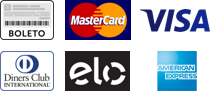 Aceitamos Boleto e Cartões de Crédito